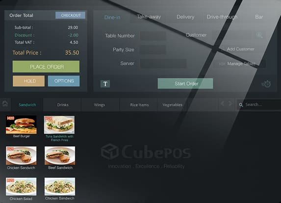 Restaurant point of sale, cafe epos system